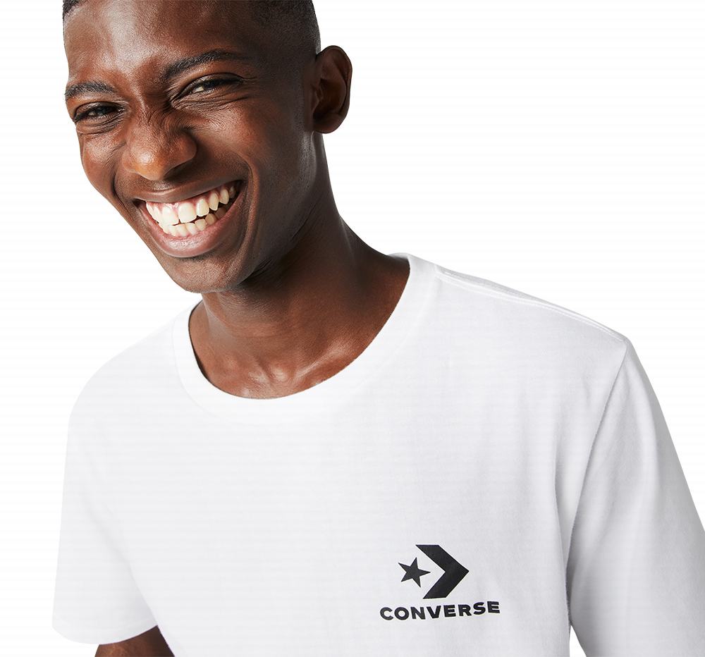 Camiseta Converse Stacked Logo Homem Branco 734591ACS